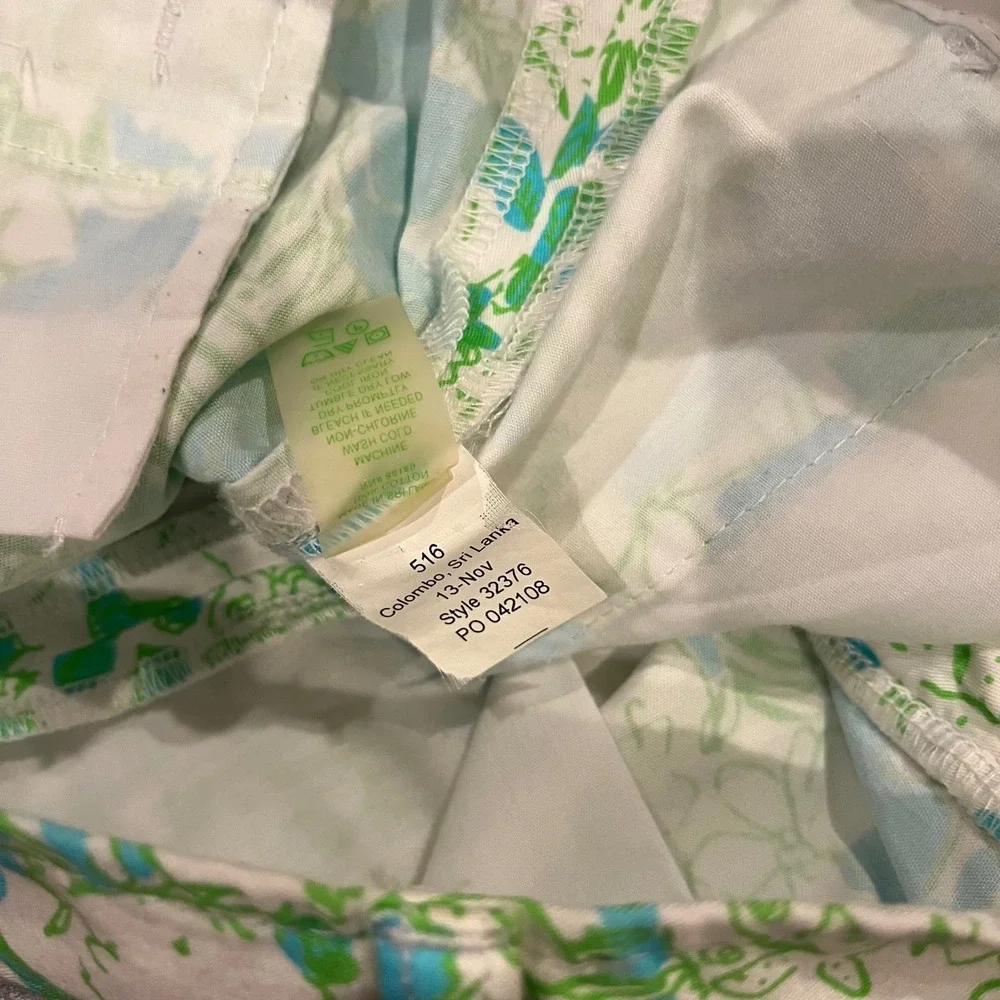 Lilly Pulitzer Callan Shorts Animal Print White Blue Green‎ Floral Print Size 00
